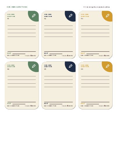 Inside page preview of Kid Connection Cards