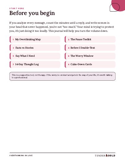 Inside page preview of Overthinking in Love